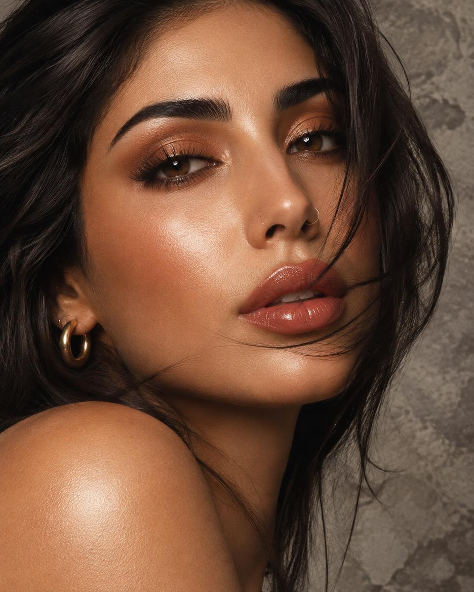 Bronze glow makeup look