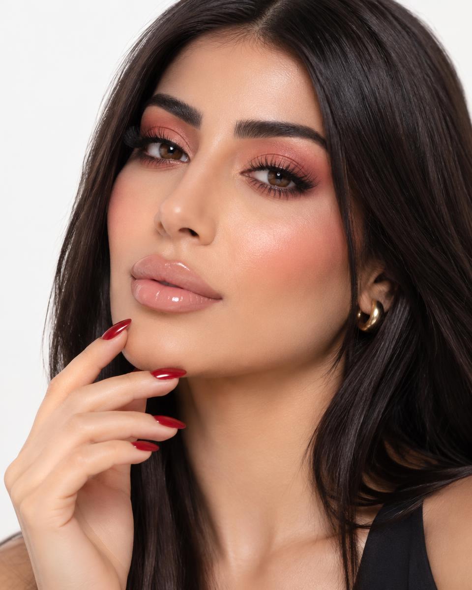 Coral fresh makeup look